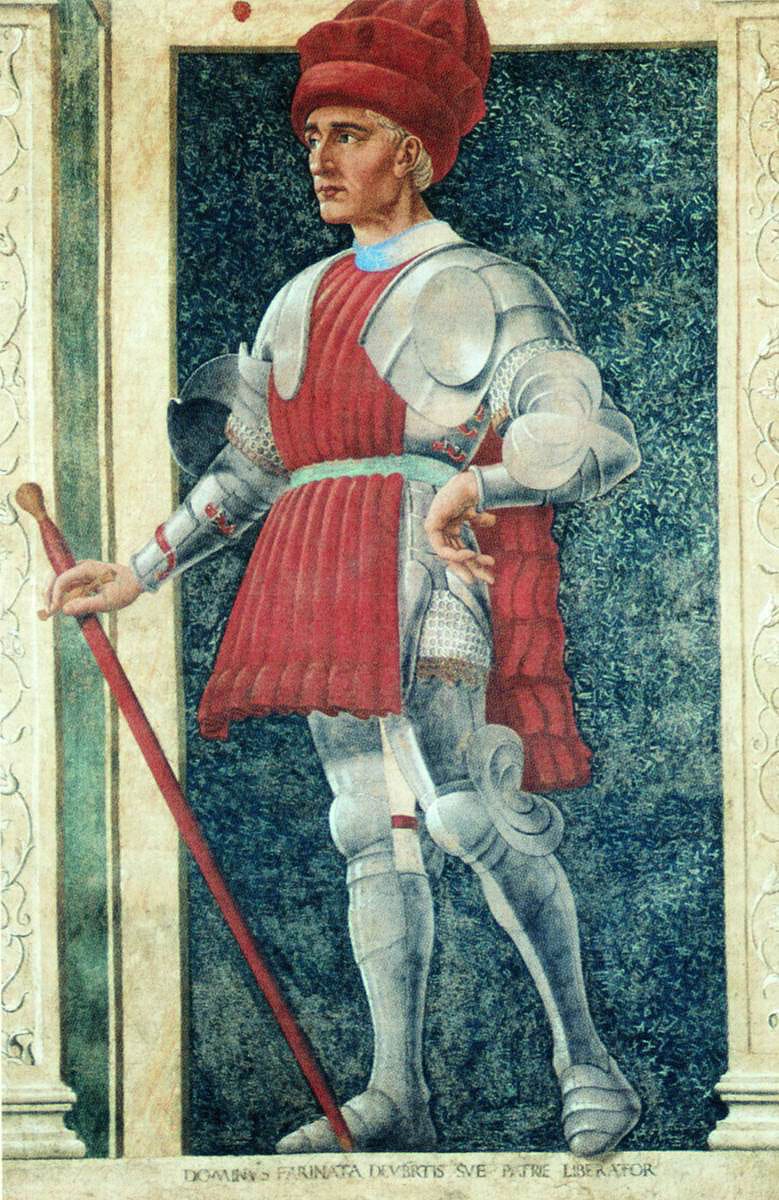 Painting by Andrea del Castagno depicting Farinata degli Uberti. Villa Carducci, Florence, c. 1455.