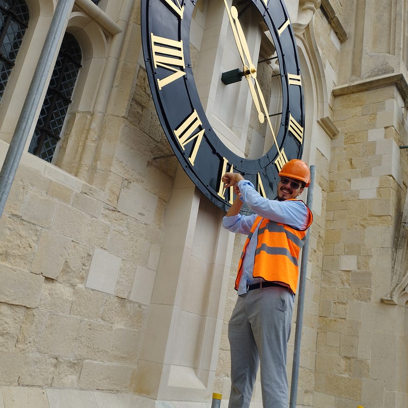 Antonello Mirone (Artist, Historian) working at Canterbury Cathedral (Restoration, 2023).