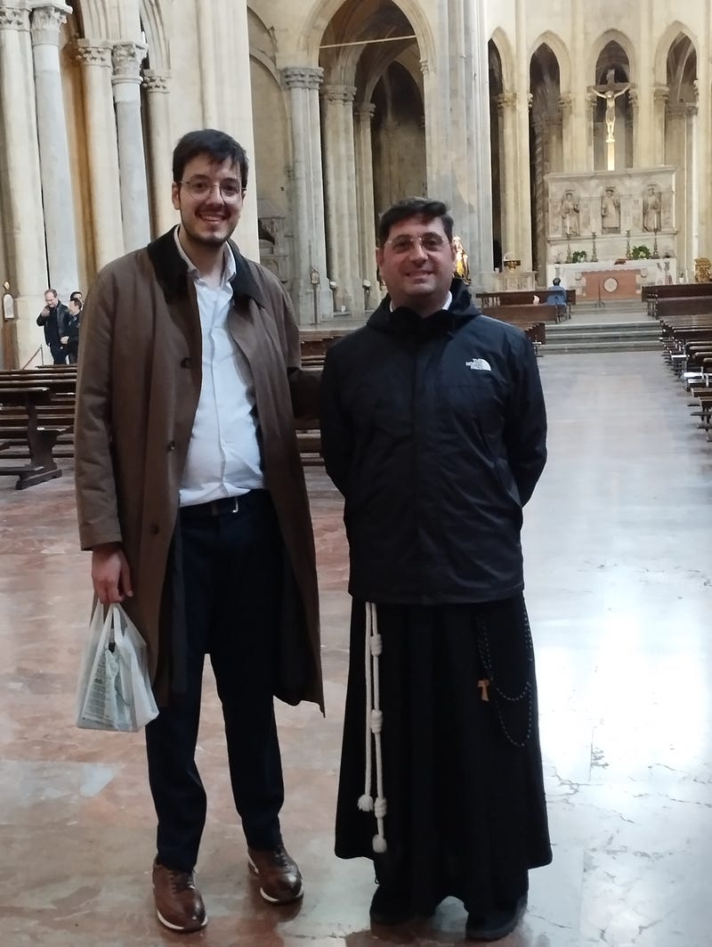 Antonello Mirone (Art Historian) with the Priest of the Basilica “Domenico Sportiello”.