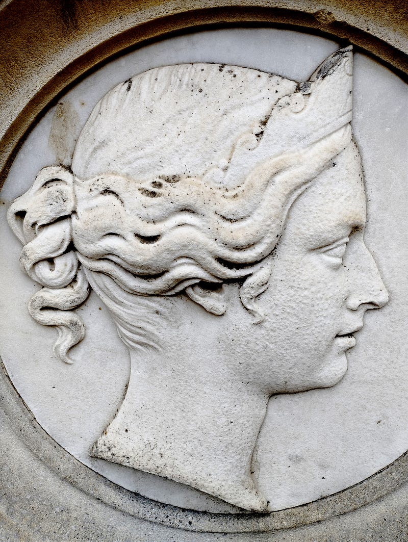 Queen Victoria’s profile carved relief in Marble. Picture of Antonello Mirone (Arti Historian), London 2023.