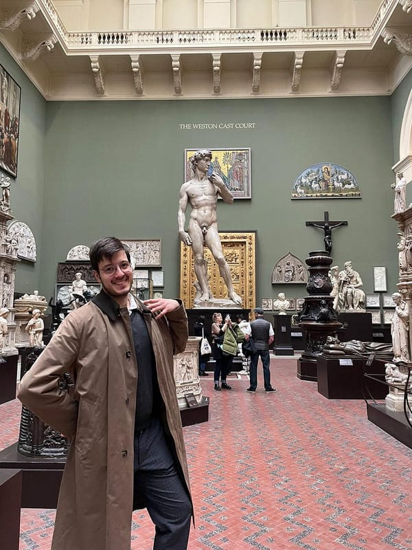 Antonello Mirone (Art Historian) in the Weston Cast Court, V&A museum, London, 2023. 