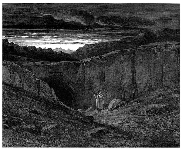 Gustave Doré’s illustration to Dante’s Inferno. Plate VIII: Canto III: The gate of Hell. “Abandon all hope ye who enter here”