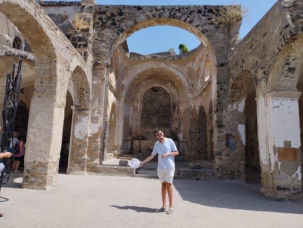 Antonello Mirone (Editor at Bicerin) in the Aragonese Castle of Ischia, Italy